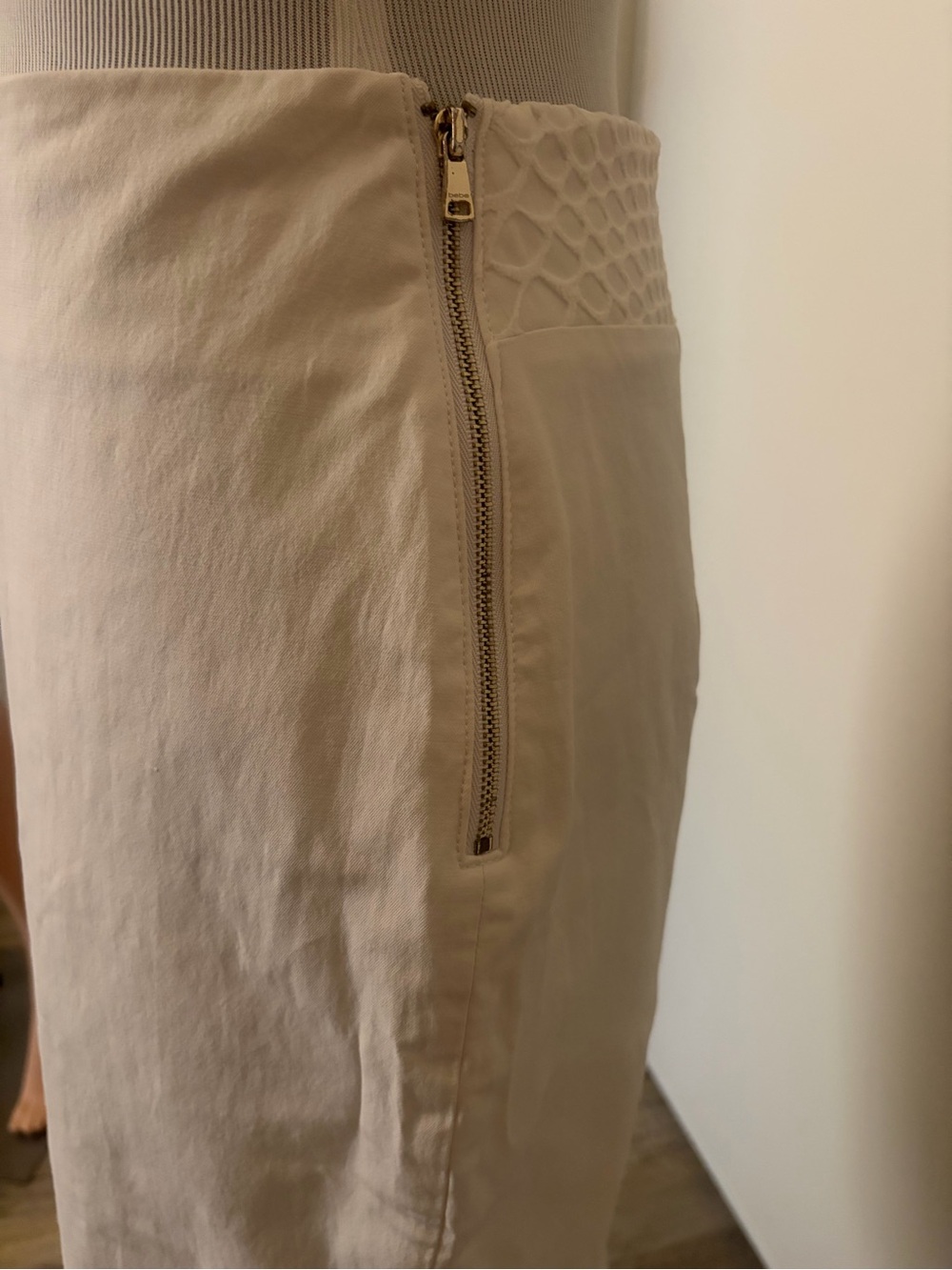 Bebe Clean White High-Waist Pencil Skirt View 2